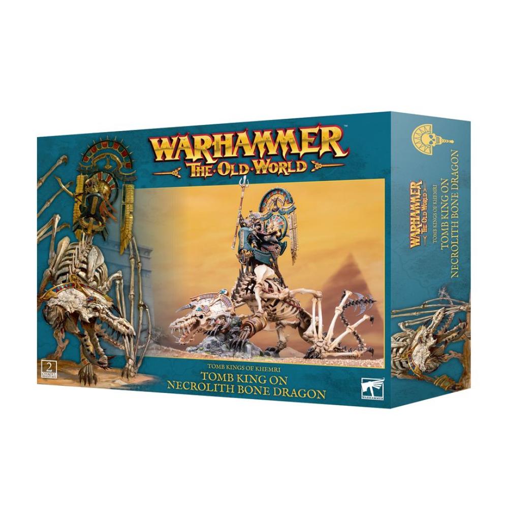 WARHAMMER THE OLD WORLD- TOMB KINGS OF KHEMRI - TOMB KING/LICHE PRIEST ON NECROLITH BONE DRAGON